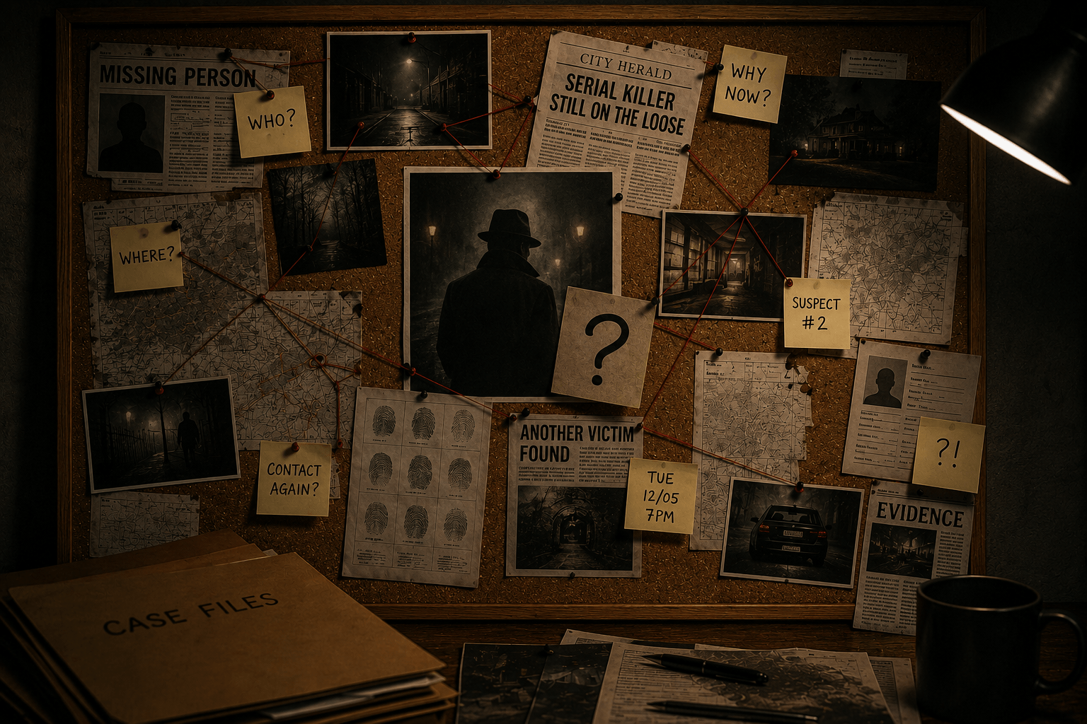 mystery case detective board